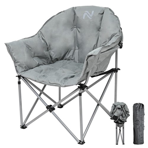 NAIZEA Oversized Camping Chair, Portable Folding Chairs Lounge with Side Pocket