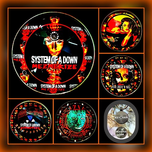 SYSTEM OF A DOWN FIVE KEYCHAINS ALBUM COVER COLLECTION AND