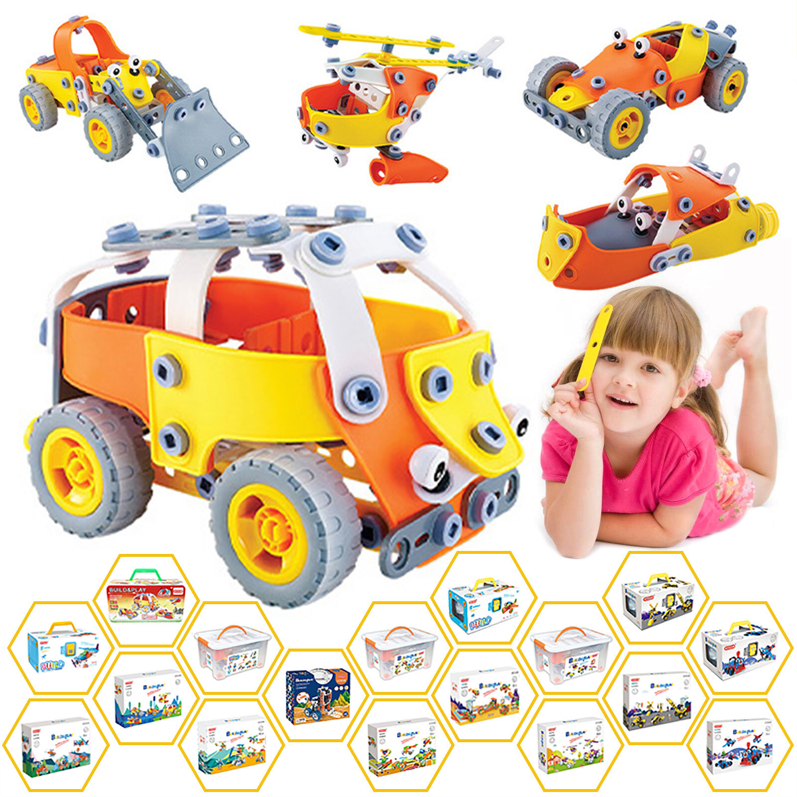 Stem Toys Building Engineering Blocks Set for Kids Age 5+ Ye
