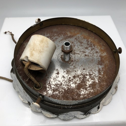 Vintage Art Deco Antique Flush Mounted Ceiling Light White Shade-7” Diameter