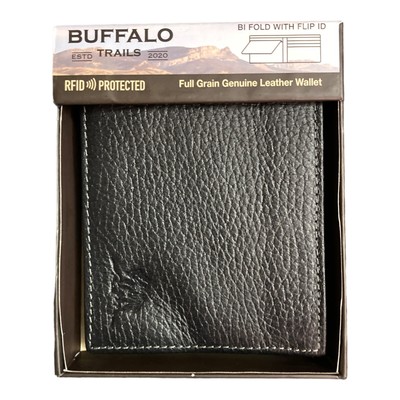 Кошелек из натуральной кожи Buffalo Trails из цельного зерна, сложенный вдвое