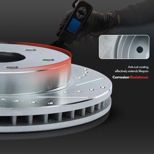 Rear Left & Right Drilled Brake Rotors for Mercedes-Benz CL550 09-14 S550 S450