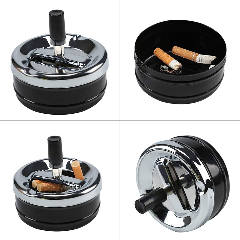 Ash Spinning Tray Ashtray Cigarette Push Down New Novelty Smoking Retro