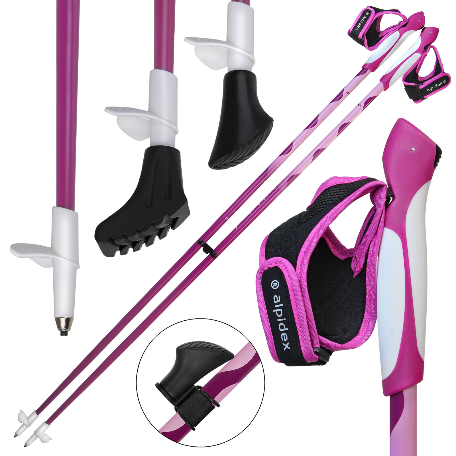 Alpidex Nordic Walking Stöcke Carbon Fixlängenstock Nordic Walking Stock