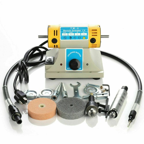 New 110V TM-2 Gem Jewelry Rock Bench Polishing Grinding Machine Lathe Polisher