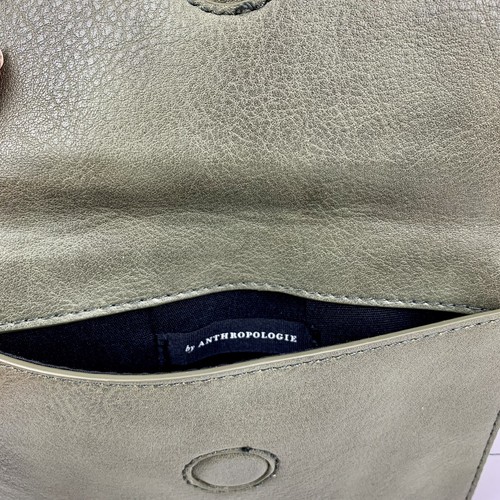 Anthropologie Street Level Tote olive green purse Bag Satchel & Envelope Clutch