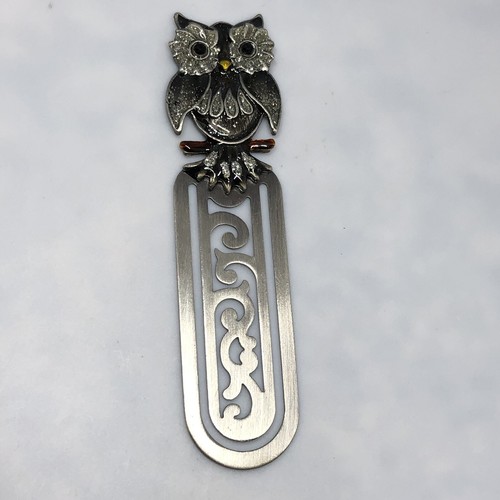 VIntage Antique Metal Owl Bookmark 4 3/8 Inches Estate Find