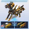 Collision Transforming Dinosaur Car Toy, Magnetic Dinosaur Transformer Car for Boys and Girls Party Favors Birthday Christmas (Gold)