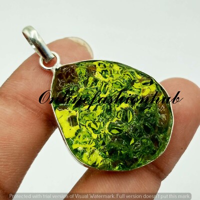 Christmas Sale !! Moldavite Gemstone 925 Sterling Silver Plated 1 PC Pendant