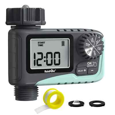 RainPoint ITV105 Mini Digital Sprinkler Timer 1-Zone Water Timer Programmable Ga