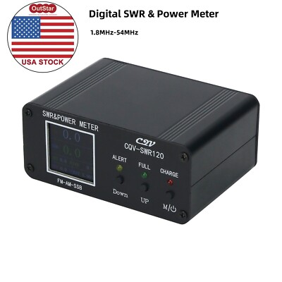 1.8MHz-54MHz Colour LCD Display Digital SWR & Power Meter Type-C CQV-SWR120 (USA