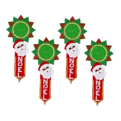 Bucilla Felt Door Hanger Applique Kit Set Of 4-Jolly Noel