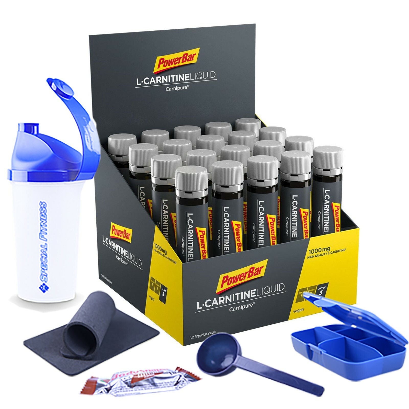 89,90/L ++ PowerBar L-Carnitine Liquid, 20 Ampullen  25ml, Box ++ |  eBay.de