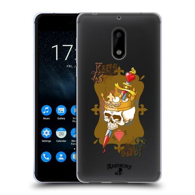 OFFICIAL ALCHEMY GOTHIC SKULL AND CARDS SOFT GEL CASE FOR NOKIA PHONES 1