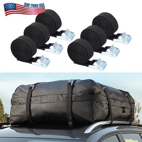 6pcs 1"x8' Lashing Straps Cargo Luggage Tie Down Cam Buckle Car Roof Rack Cinch