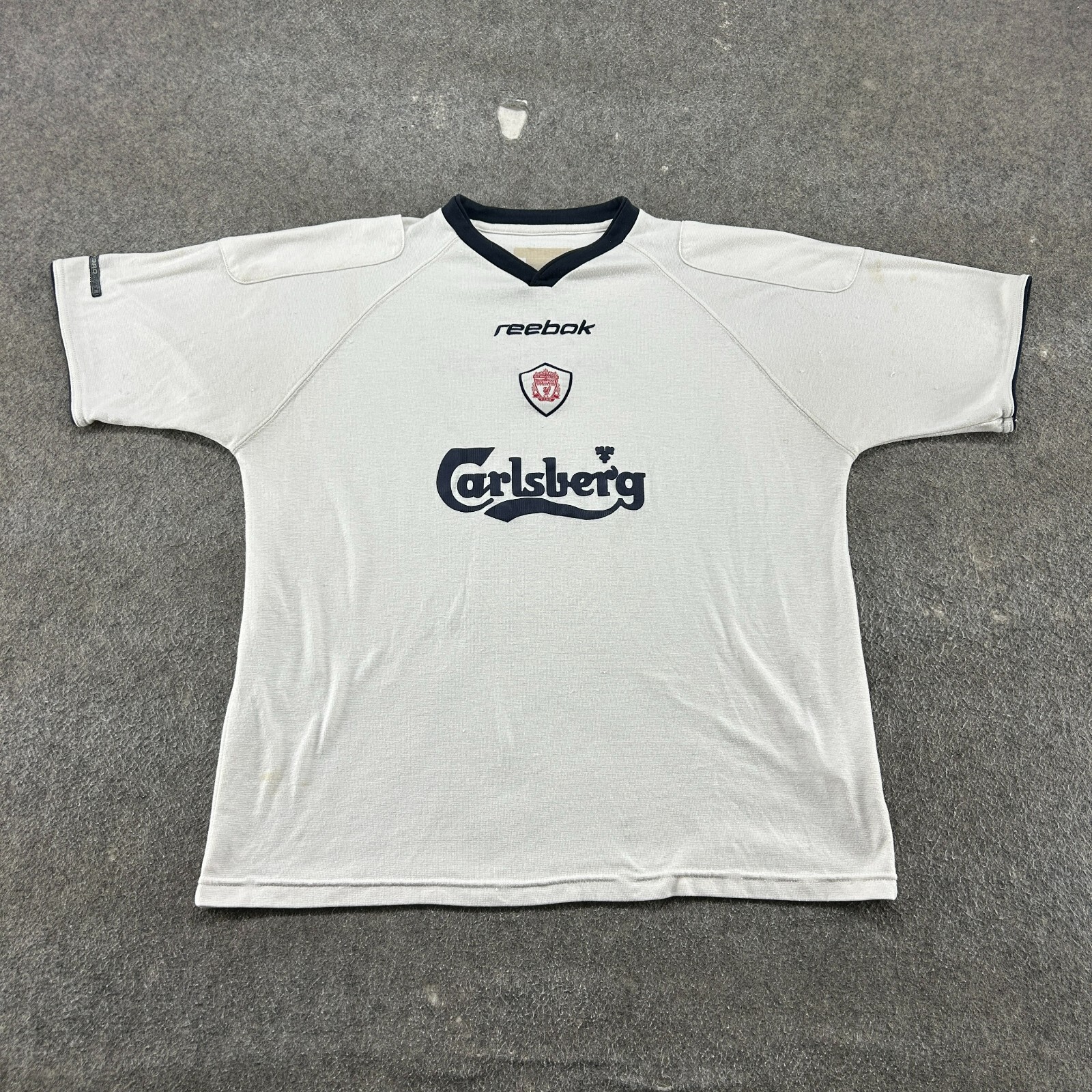 VINTAGE Liverpool Jersey Mens L White Carlsberg Football