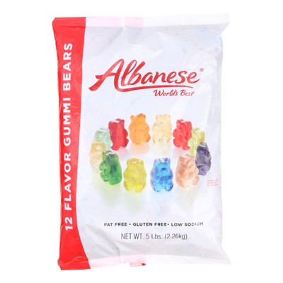 Albanese - 12 Flavor Gummi Bears  - Case Of 4 - 5 Lb