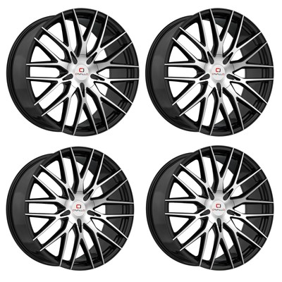 Set 4 18'' Cavallo CLV-45 Gloss Black & Machined 18x8 Wheels 4x100 4x4.5 35mm Rim