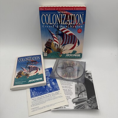 Sid Meier's Colonization Big Box 1995 For Mac CD Complete Vintage