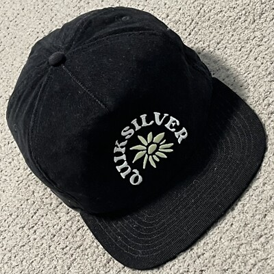 Quiksilver Hat Mens OS Black Embroidered Logo Corduroy Adjustable Cap