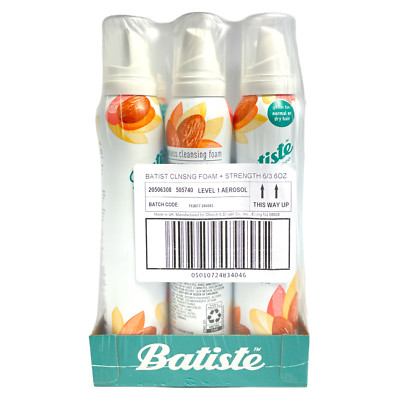 Batiste Waterless Cleansing Foam Cleanse+Strengthens Dry Shampoo 3.60oz LOT OF 6