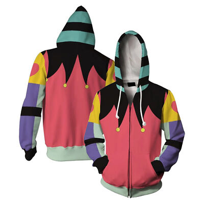 Hazbin Hotel Cosplay Helluva Boss Fizzarolli Alastor 3D Printed Hoodie Jacket 