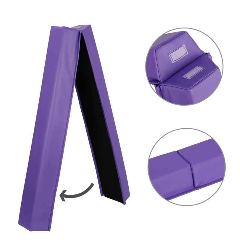 6ft Purple Balance Beam Extra Firm Vinyl Folding Gymnastics Beam for Home