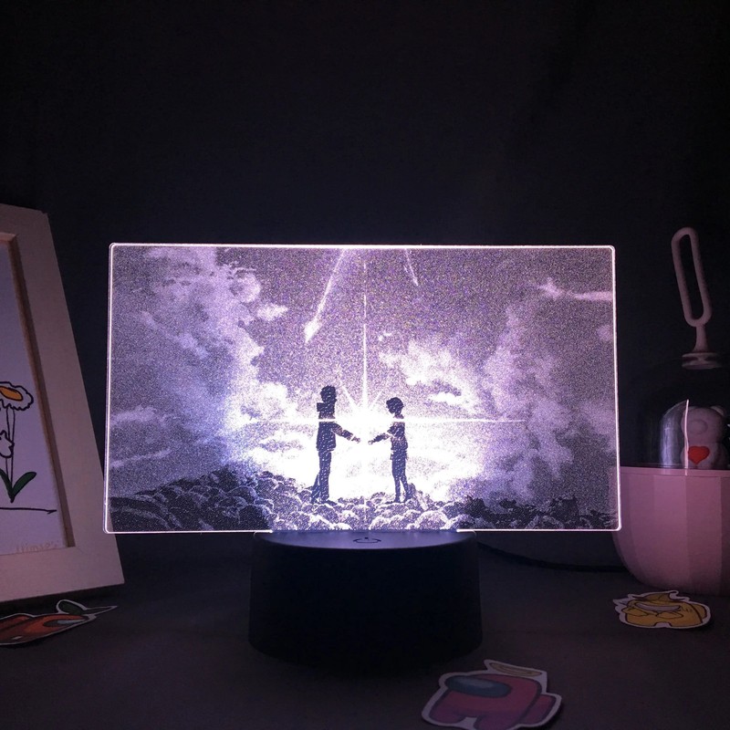 Your Name Colorful Two Tone Lamp 3D Acrylic Night Lights Bedroom Decor Birthday 