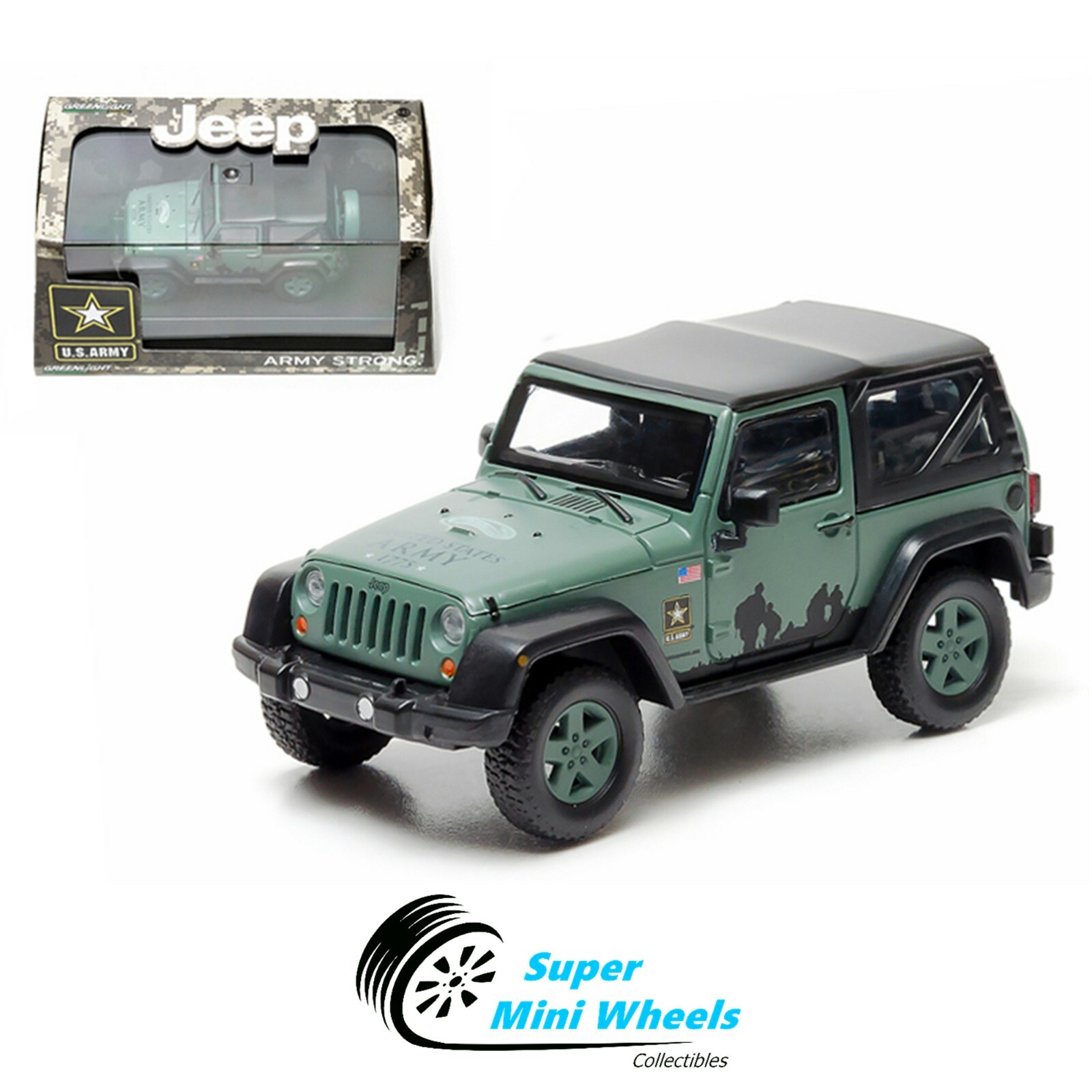 Greenlight 1:43 - 2012 Jeep Wrangler U.S. Army - Soft Top