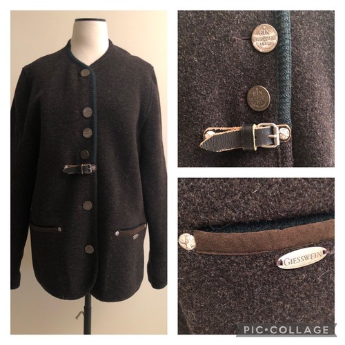 GIESSWEIN Austria pure boiled wool signature button leather buckle coat jacket 8 GIESSWEIN Austria pure boiled wool signature button leather buckle coat jacket 8