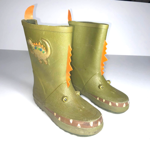 Kidorable Boy s Dinosaur Rubber Rain Boots Kids Size 11 US Green