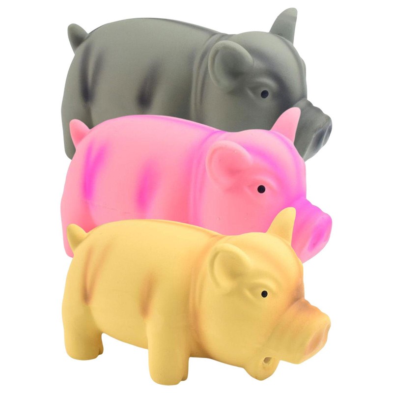 Grunting Pig Toy Durable Rubber Pig Squeaker Dog Chew Toy