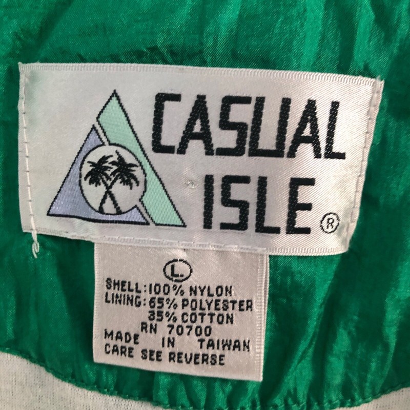Vintage 90s Casual Isle Bright Green Track Suit  Large