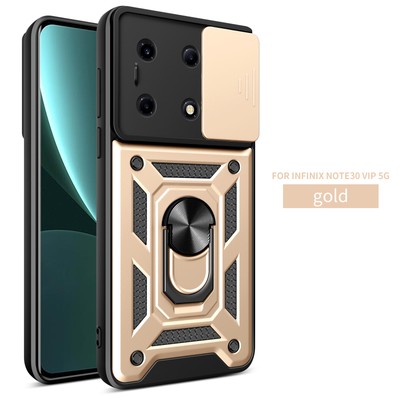 For Infinix Note 30 Vip 5G Hybrid Armor Slide Lens Camera Cover Ring Holder Case