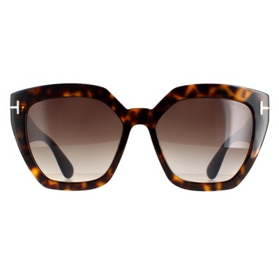 Pre-owned Tom Ford Sunglasses Ft0939 Phoebe 52k Dark Havana Gradient Roviex Brown