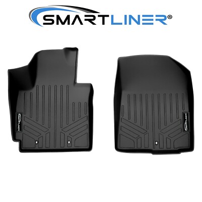 SMARTLINER Custom Fit Floor Mats 1st Row Liner Set Black for  2014-2019 Kia Soul