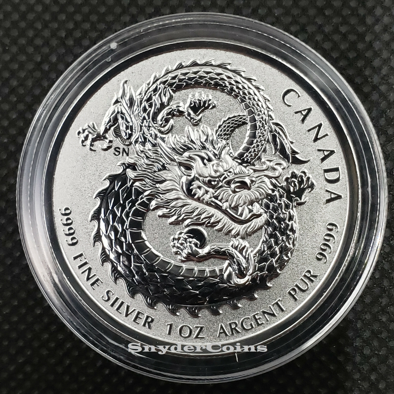 2020 Canada Silver High Relief Lucky Dragon BU in Capsule In