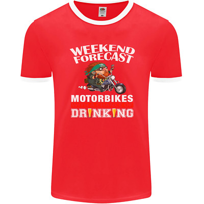 Weekend Forecast Motorbikes Mens Ringer T-Shirt FotL