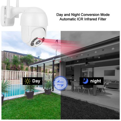 1080P WiFi Mini Dome Camera Outdoor Security Surveillance System