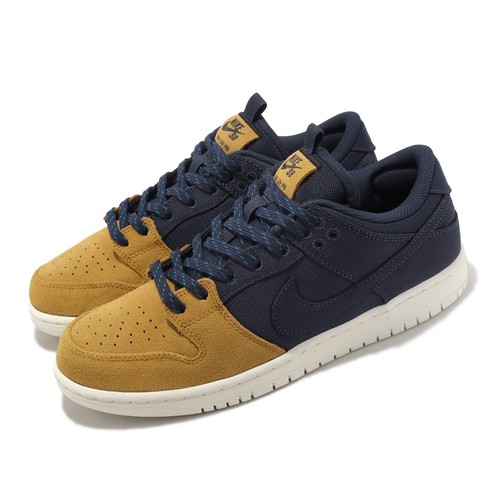 

Мужская обувь для скейтбординга Nike SB Dunk Low Pro PRM Midnight Navy Ochre DX6775-400, Синий, Sb Dunk Low Pro Prm