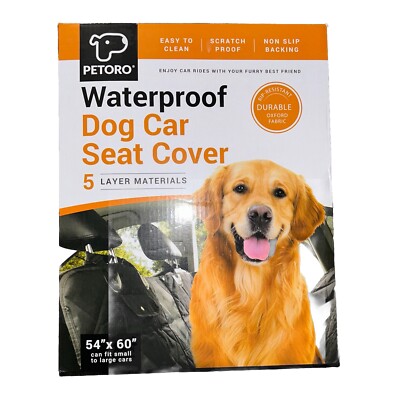Petoro Waterproof Dog Car Seat Cover New In Box 