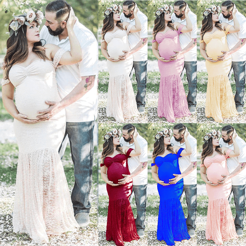 Schwangere Maxikleid Schwangerschafts Frauen Hochzeit Fotoshooting Umstandskleid Ebay