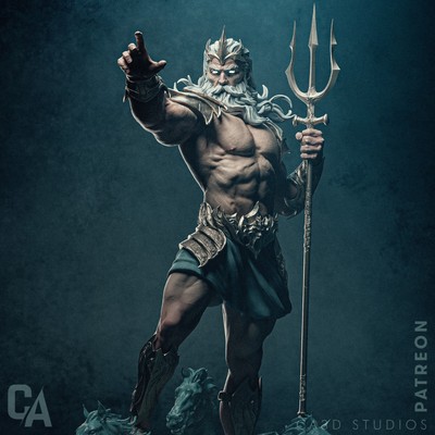 Poseiden by CA 3D Studios 3D Printed Resin Sculptures and Busts