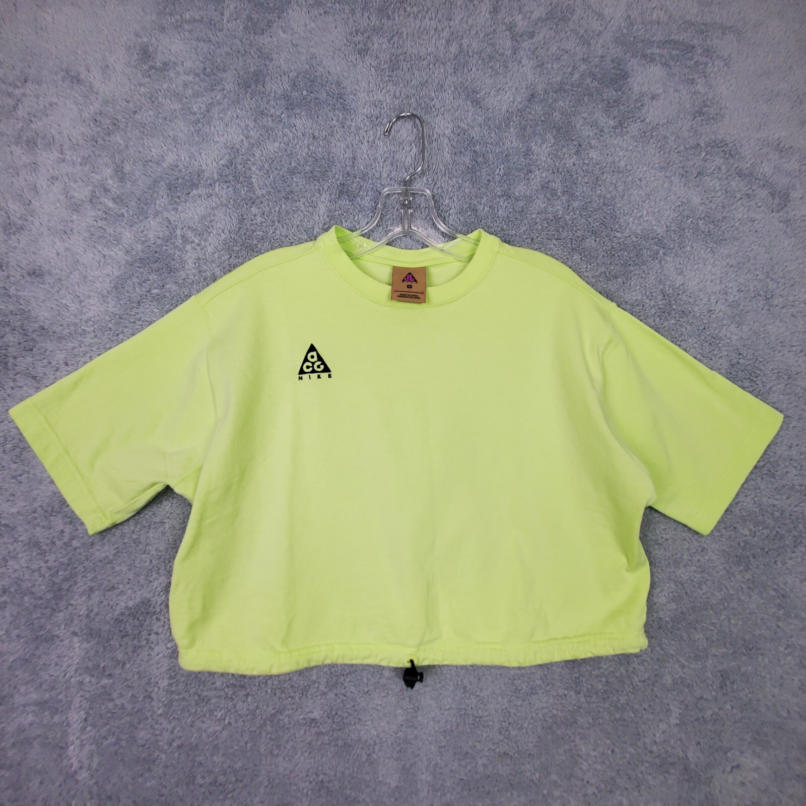 Nike ACG Womens T Shirt M Green Crew Crop Top Adjustable Nike ACG Womens T Shirt M Green Crew Crop Top Adjustable