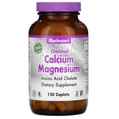 Bluebonnet Nutrition Кальций-магний в хелатной форме 120 капсул без яиц, без рыбы,