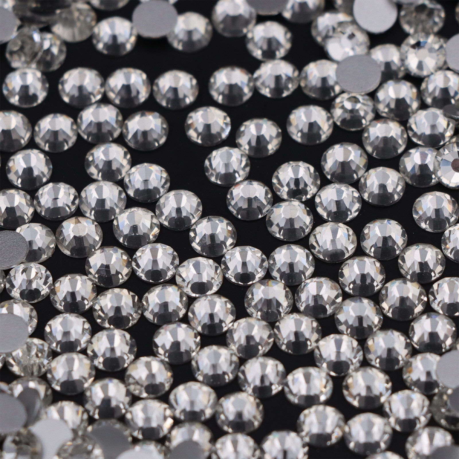 SS3-SS50 Glitter Crystal AB Nail Art Rhinestones Non Hot Fix FlatBack Stones