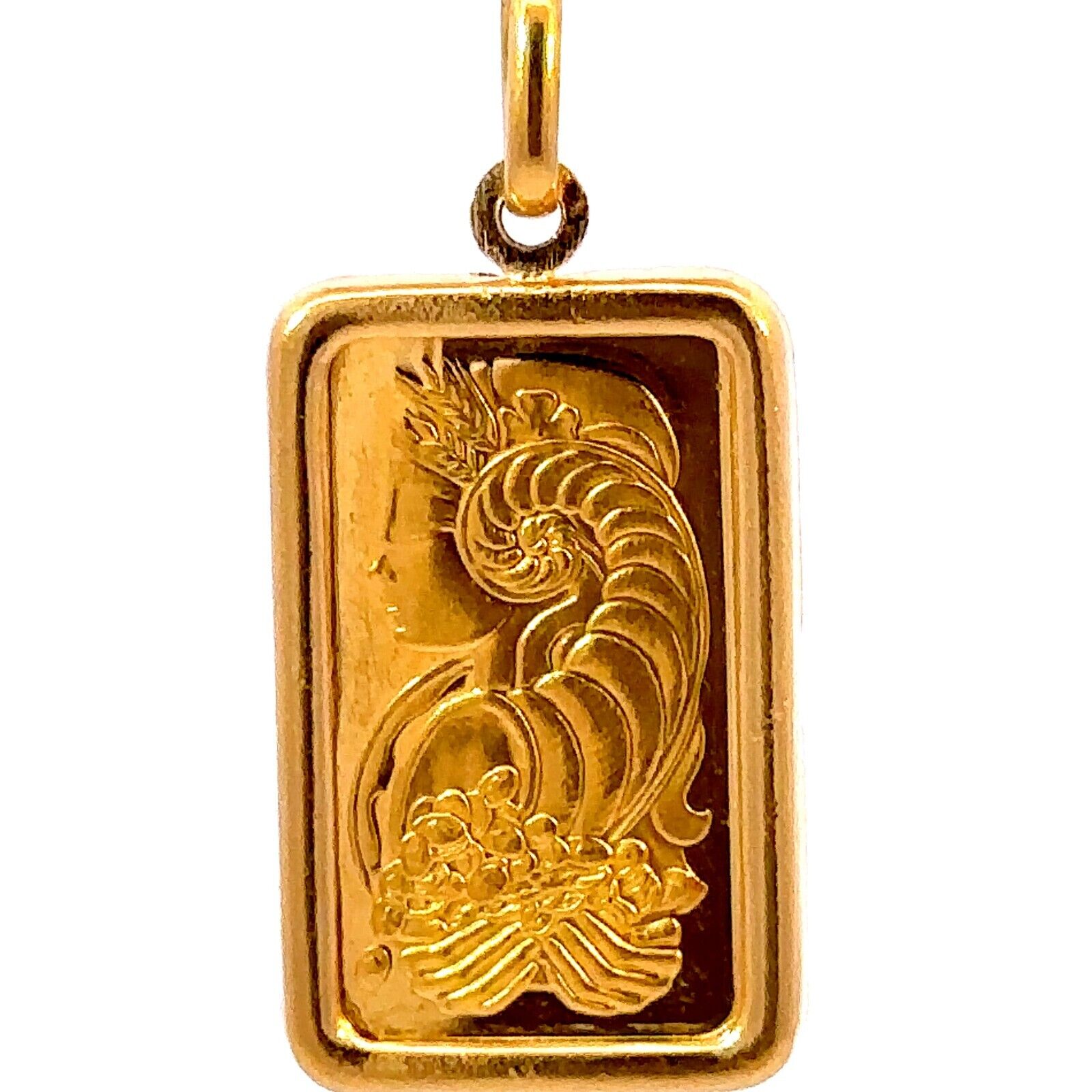 SUISSE 5Grams 999.9 Fine Gold Bar & 14K Gold Pendant - J289 SUISSE 5Grams 999.9 Fine Gold Bar & 14K Gold Pendant - J289