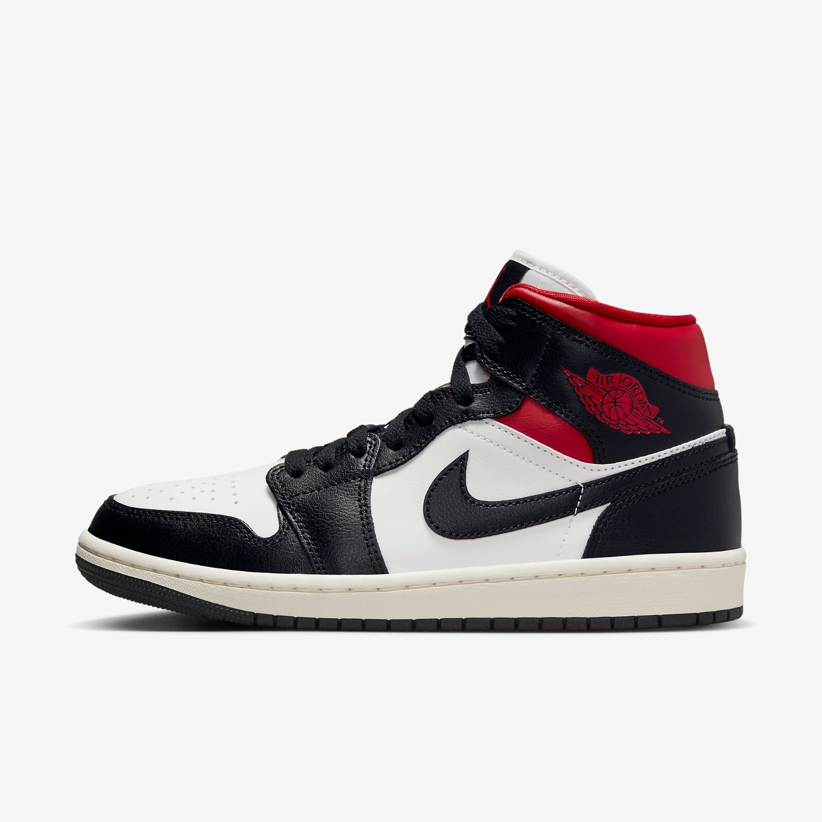 

Jordan 1 Mid Black Gym Red Panda BQ6472-061 WMNS Shoes Кроссовки, Черный, Jordan 1 Mid