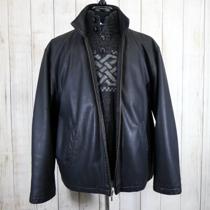 brooks brothers leather bomber jacket