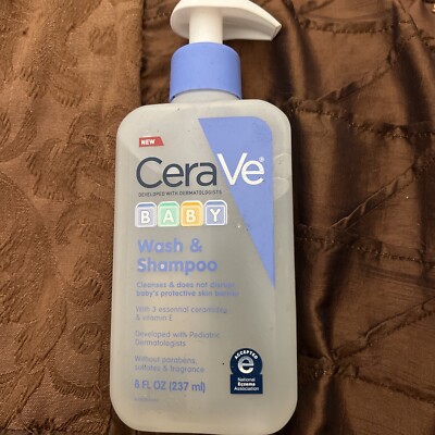CeraVe Baby Tear And Fragrance Free Wash & Shampoo W/ Vitamin E-8oz.